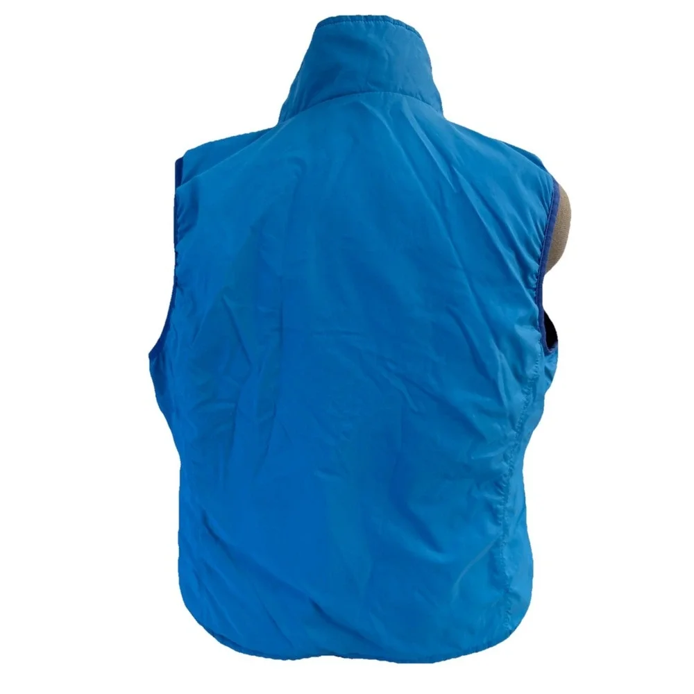 LL BEAN Women's Blue Turquoise LIGHTWEIGHT QUILTED Insulated REVERSIBLE VEST L